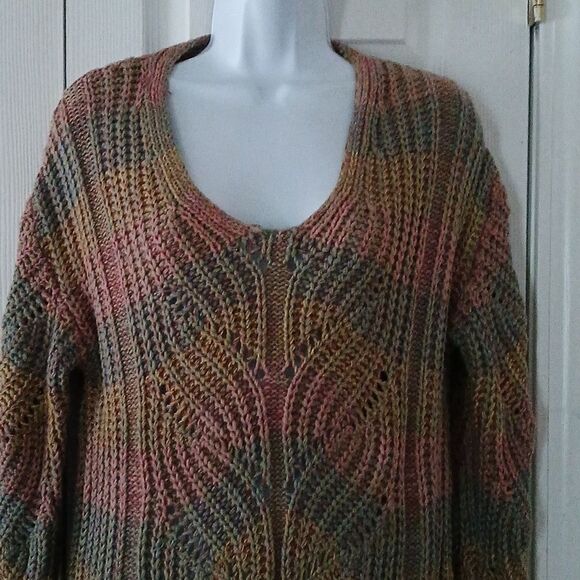 New Directions knit multicolor fall winter casual sweater Sz S EUC - Picture 3 of 7